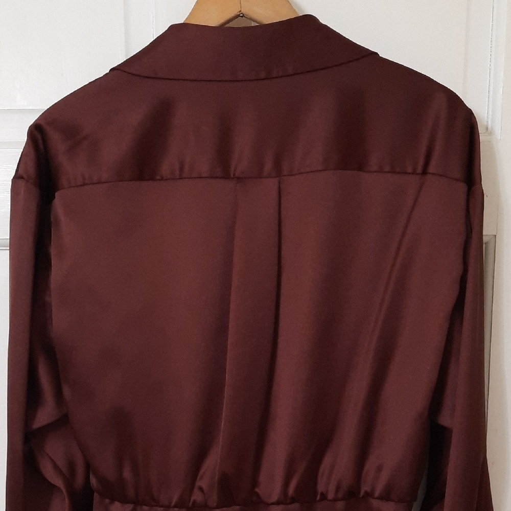 Gianni Bini Rich Burgundy/brown Long Sleeve Dress - Picture 11 of 13